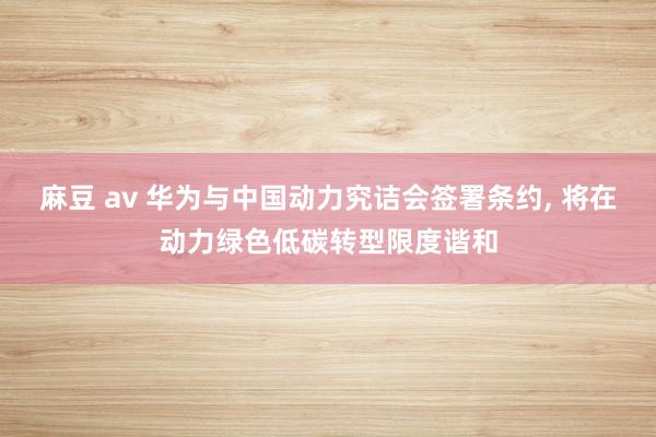 麻豆 av 华为与中国动力究诘会签署条约， 将在动力绿色低碳转型限度谐和