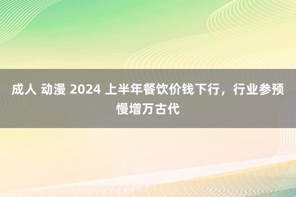 成人 动漫 2024 上半年餐饮价钱下行，行业参预慢增万古代