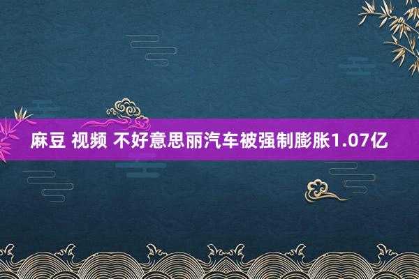 麻豆 视频 不好意思丽汽车被强制膨胀1.07亿