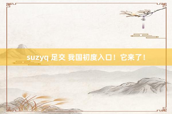 suzyq 足交 我国初度入口！它来了！