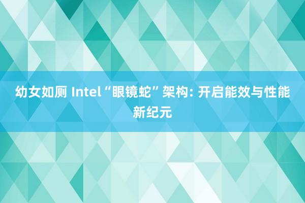 幼女如厕 Intel“眼镜蛇”架构: 开启能效与性能新纪元