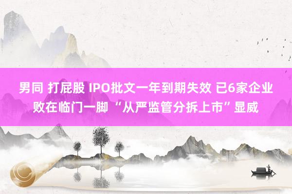 男同 打屁股 IPO批文一年到期失效 已6家企业败在临门一脚 “从严监管分拆上市”显威