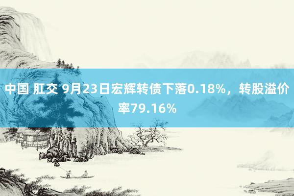 中国 肛交 9月23日宏辉转债下落0.18%，转股溢价率79.16%