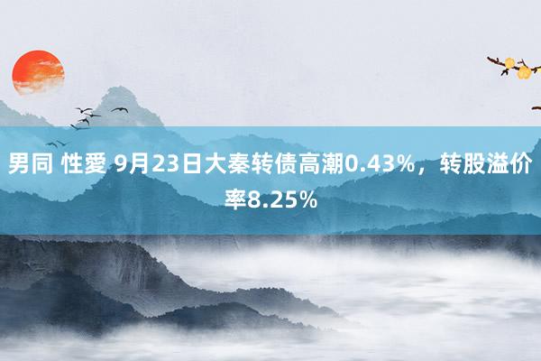 男同 性愛 9月23日大秦转债高潮0.43%，转股溢价率8.25%