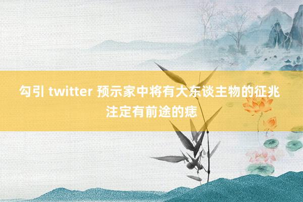 勾引 twitter 预示家中将有大东谈主物的征兆 注定有前途的痣