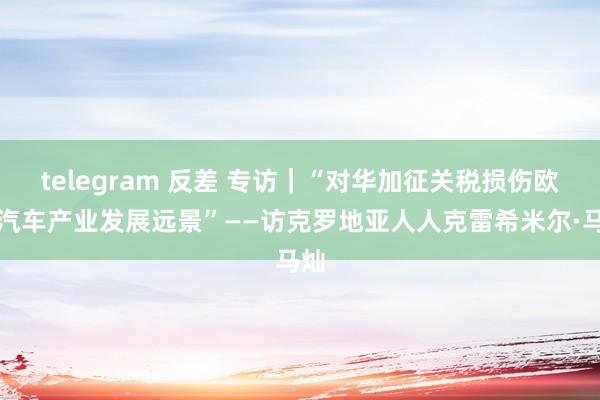 telegram 反差 专访｜“对华加征关税损伤欧洲汽车产业发展远景”——访克罗地亚人人克雷希米尔·马灿