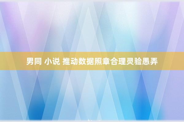 男同 小说 推动数据照章合理灵验愚弄