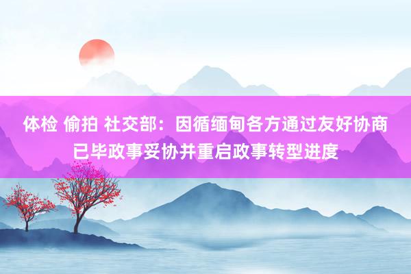 体检 偷拍 社交部：因循缅甸各方通过友好协商已毕政事妥协并重启政事转型进度