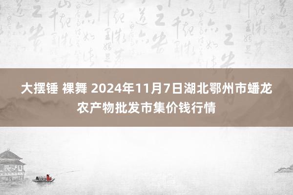 大摆锤 裸舞 2024年11月7日湖北鄂州市蟠龙农产物批发市集价钱行情