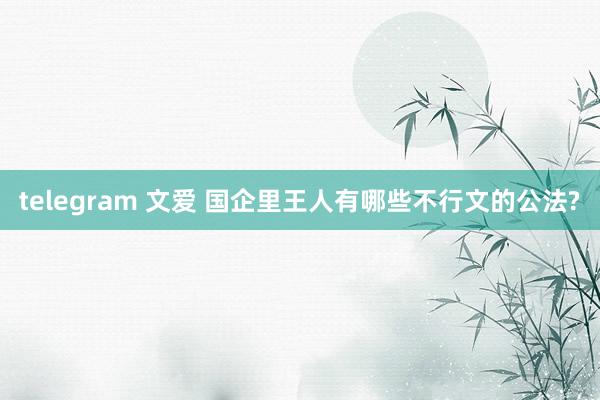 telegram 文爱 国企里王人有哪些不行文的公法?