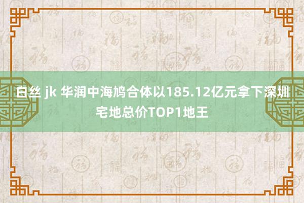 白丝 jk 华润中海鸠合体以185.12亿元拿下深圳宅地总价TOP1地王