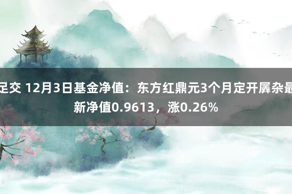 足交 12月3日基金净值：东方红鼎元3个月定开羼杂最新净值0.9613，涨0.26%