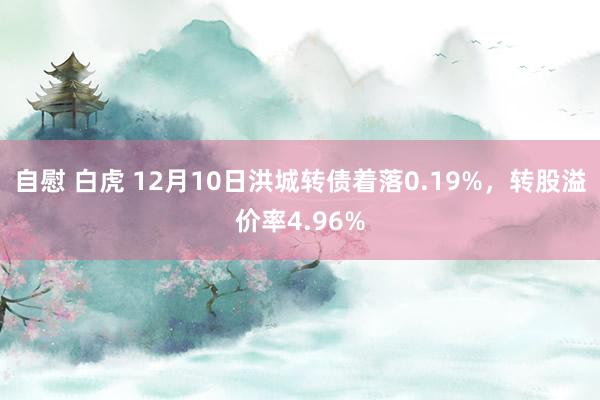 自慰 白虎 12月10日洪城转债着落0.19%，转股溢价率4.96%