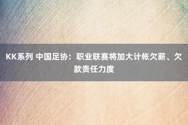 KK系列 中国足协：职业联赛将加大计帐欠薪、欠款责任力度