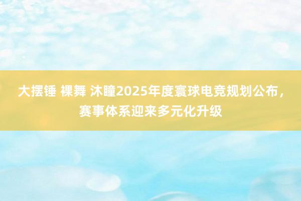 大摆锤 裸舞 沐瞳2025年度寰球电竞规划公布，赛事体系迎来多元化升级