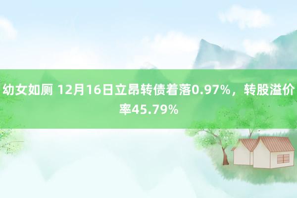 幼女如厕 12月16日立昂转债着落0.97%，转股溢价率45.79%