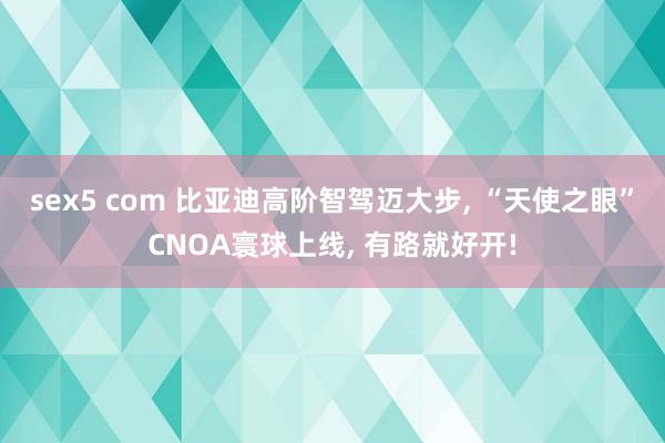 sex5 com 比亚迪高阶智驾迈大步， “天使之眼”CNOA寰球上线， 有路就好开!