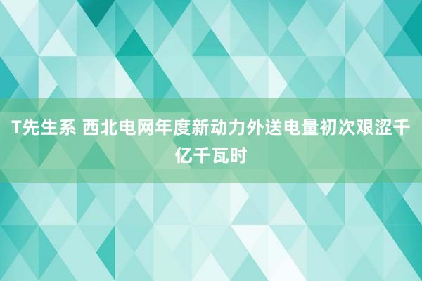 T先生系 西北电网年度新动力外送电量初次艰涩千亿千瓦时