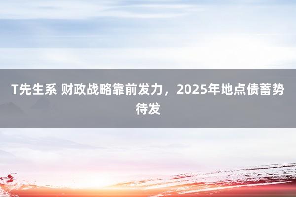 T先生系 财政战略靠前发力，2025年地点债蓄势待发