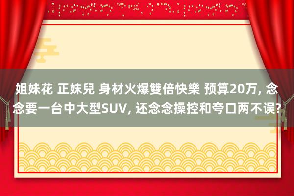 姐妹花 正妹兒 身材火爆雙倍快樂 预算20万， 念念要一台中大型SUV， 还念念操控和夸口两不误?