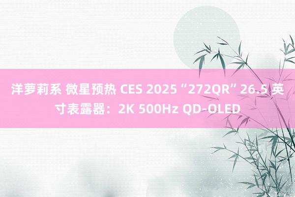 洋萝莉系 微星预热 CES 2025“272QR”26.5 英寸表露器：2K 500Hz QD-OLED