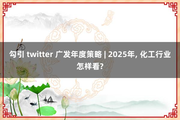 勾引 twitter 广发年度策略 | 2025年， 化工行业怎样看?