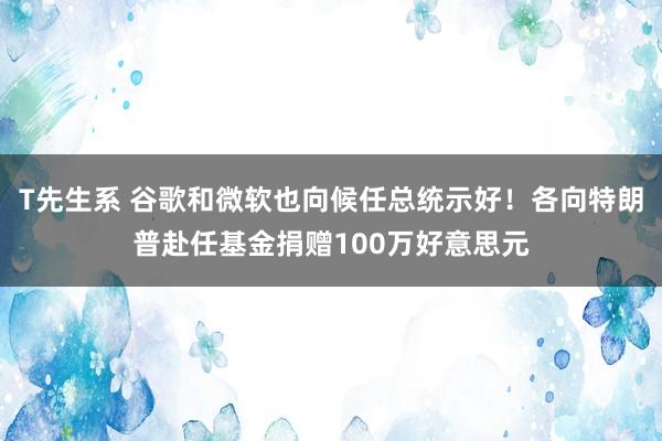 T先生系 谷歌和微软也向候任总统示好！各向特朗普赴任基金捐赠100万好意思元