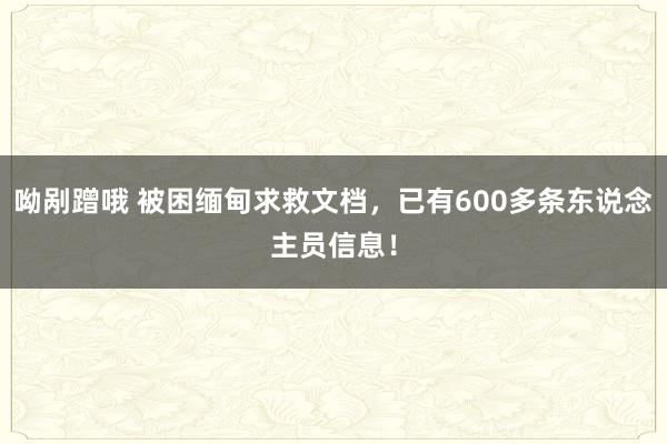 呦剐蹭哦 被困缅甸求救文档，已有600多条东说念主员信息！