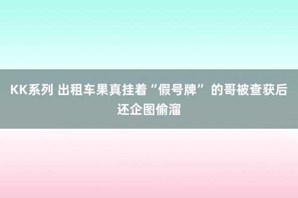 KK系列 出租车果真挂着“假号牌” 的哥被查获后还企图偷溜