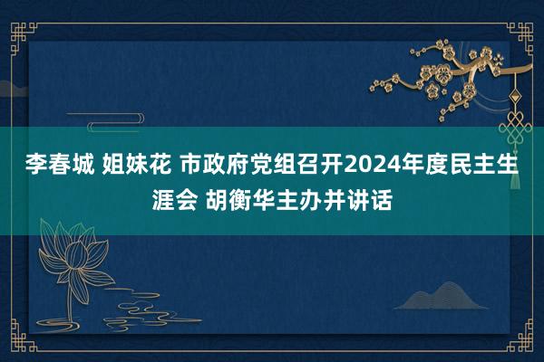 李春城 姐妹花 市政府党组召开2024年度民主生涯会 胡衡华主办并讲话